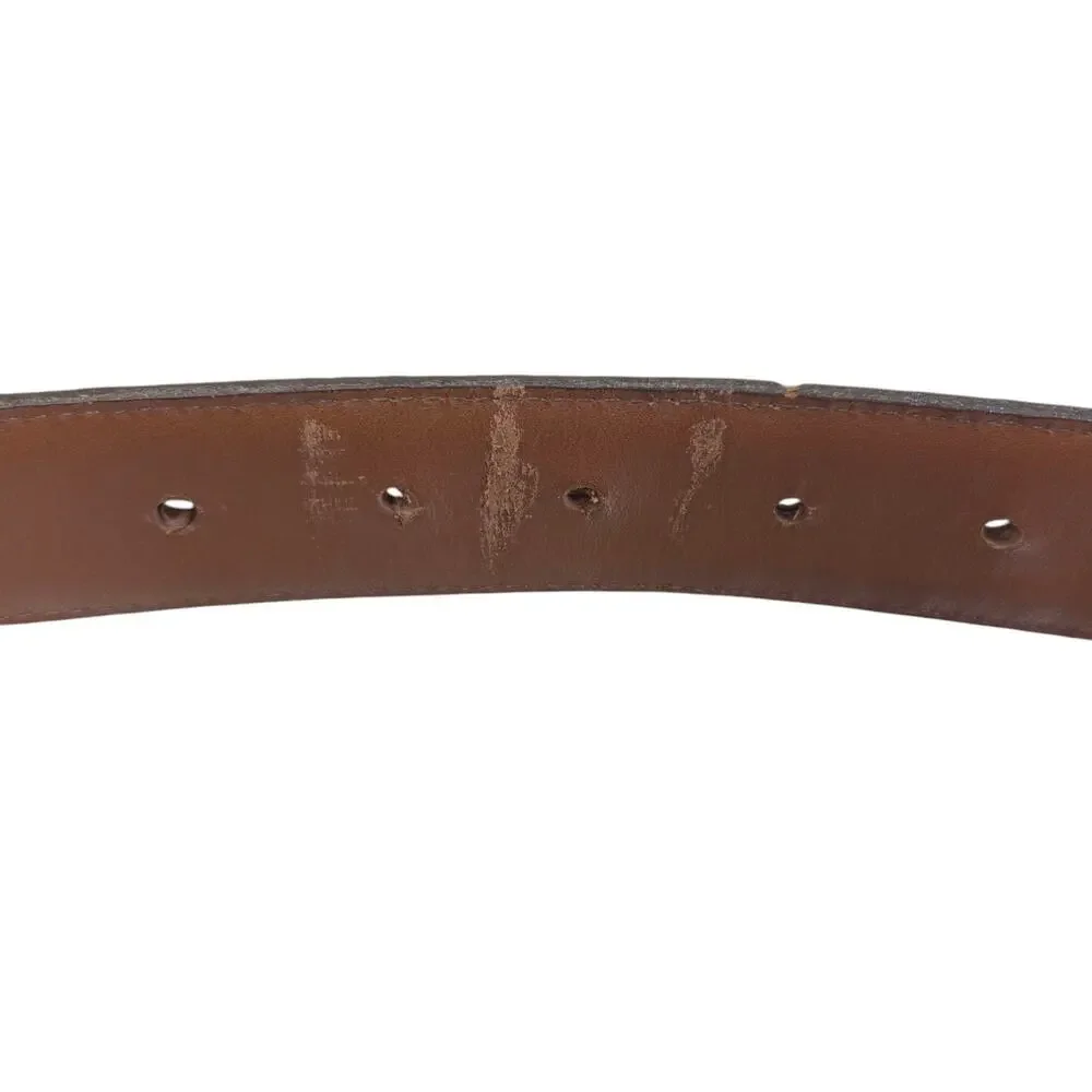 Tony Lama Men's Top Grain Leather‎ Brown Belt Size 42 with Belt Buckle Made USA